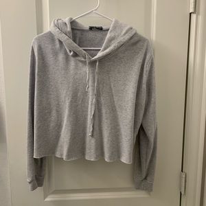 Brandy Melville cropped grey hoodie